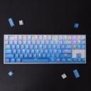 Gradient Blue 104+16 Full PBT Gradient Blue Dip-dye Keycaps Set Doubleshot Backlit OEM Profile for Cherry MX Mechanical Keyboard